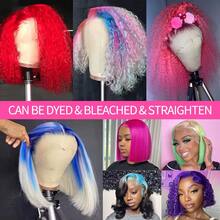 13x4 Deep Wave Lace Front Bob Wigs Human Hair Pre Bleached HD Transparent Lace Frontal Bob Wigs Human Hair For Women Blonde 613 Curly Glueless Wigs Human Hair With Baby Hair - S613 - View 8