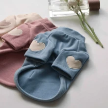 1件绿色高领狗狗衣服，带心形贴片，适合小型犬日常穿着 - 彩色 - 查看 4