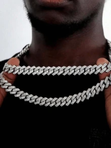 1pc Women's Versatile All-Match Bling Chain Punk Necklace, Adjustable Size Layering Design - Cuban Necklace - View 11