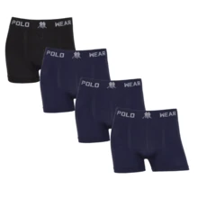 Kit 4 Polo Wear Microfiber Seamless Men's Boxer Briefs Comfortable Adult Boxer Briefs - 3 màu xanh navy + 1 màu đen - Xem 6