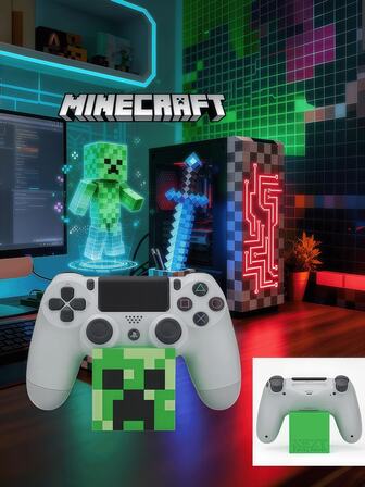  Minecraft Controller Stand, Officially Licensed Minecraft Stand, Computer Room, Creeper Model, Computer Room, Outdoor Camping Decoration, Best Gift Decoration, Indoor Ornament, Desktop Decoration, Room Decoration.