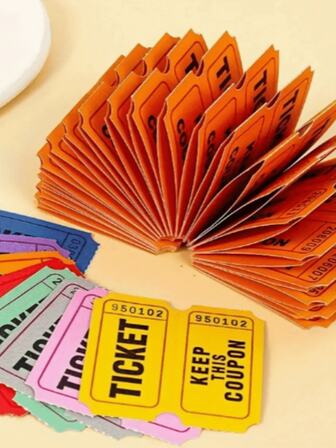 10pcs/100pcs/200pcs/Set Raffle Tickets, Event Tickets, Carnival Tickets, Door Prize, Couple Tickets, Event Vouchers, Admission Tickets, Class Rewards, Fundraising Events And Raffles, Lottery Paper, Game Tickets, Event Raffle Coupons, Multi-Color Game Raffle Chips, Beverages, Student Lottery, Christmas Friend Gifts, Couple Tickets, Event Vouchers, Admission Tickets, Class Rewards, Fundraising Events And Raffles, Lottery Paper, Game Tickets, Event Raffle Coupons, Multi-Color Game Raffle Chips