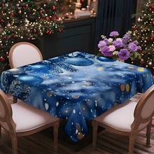 1/20 piezas Mantel con tema navideño, estilo sueño romántico, tema azul, diseño de patrón de bolas de Navidad, lavable, adecuado para el hogar, la cocina, el restaurante, la fiesta, la decoración de mesa festiva, el banquete, la boda, la decoración navideña, regalo - Multicolor - Ver 12