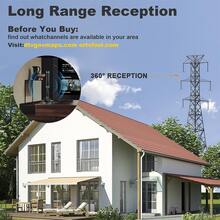 2025 高清电视天线，室内使用 - 远程接收距离可达 180 英里，1080P 和 4K 超高清，支持 HDTV、DVB-T2、DTMB、ATSC、ISDB-T、DAB/FM、建筑 - 黑色 - 查看 4