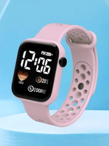 2pcs/1pc Kids Youth Student Love Design Casual TPU Material LED Digital Display Electronic Sports Watch For Daily Life Suitable For Couples Birthday Gifts Party Vacation Best Choice For Halloween, Christmas, Valentine's Day, Mother's Day, Holiday Gifts