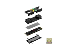PNY CS3150 XLR8 Gaming Epic-X RGB 1TB PCIe Gen5 X4 NVMe M.2 SSD With RGB Dual Fan Heatsink - Microsoft DirectStorage Compatible – Up To 11500 MB/S Read – M280CS3150XHS-1TB-RB - Black - View 3