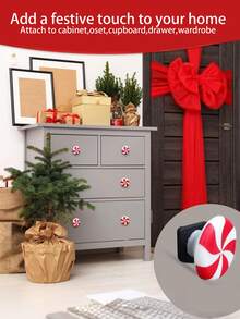 24/12 piezas Cubiertas de perillas de gabinete navideñas, protectores decorativos navideños para perillas, adornos de bastón de caramelo navideño, para cajones de cocina, armarios, tocador, manijas de cajones, decoraciones navideñas 2025, decoraciones navideñas para el hogar, regalos navideños, decoración navideña