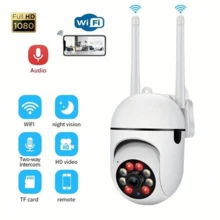 1pc HD HD 2.4G Smart Home Security Camera-Dual Antenna Signal Is Better .UBS Plug-In Battery Life Full-Color Night Vision, Rotation/Tilt/Zoom, Two-Way Audio, Pet Monitoring With Mobile Alarm-Wireless Indoor And Outdoor Security Camera