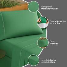 Ponto Palito Bed Sheet Set Kit Single/Double/Queen/King MicroPercal 4 Pieces With Pillowcase 400 Thread Count - Champagne - View 2