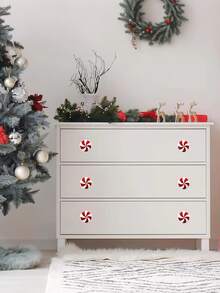 24/12 piezas Cubiertas de perillas de gabinete navideñas, protectores decorativos navideños para perillas, adornos de bastón de caramelo navideño, para cajones de cocina, armarios, tocador, manijas de cajones, decoraciones navideñas 2025, decoraciones navideñas para el hogar, regalos navideños, decoración navideña