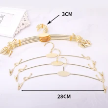Perchas 10-30PCS Metal Ropa Interior Sujetador Rack Durable Moda Ropa Perchas gancho Lencería tienda Mostrar Percha con Clips - Dorado - Ver 8