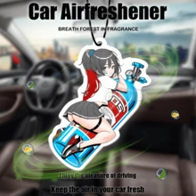 JDM STYLE,Cool Anime Girl Wtih Car Design, Car Air Fresheners - Hanging Rearview Mirror Scented Tablets, Cool Automotive Decor, Paper-Based Vehicle Air Freshener Combo Set With Assorted Designs, Gift For Friends - Multicolor - View 17