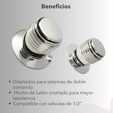 Juego de manerales Redondos metálicos para regadera baño pared doble comando acabado cromado resistente con chapetón acero inoxidable fácil instalación