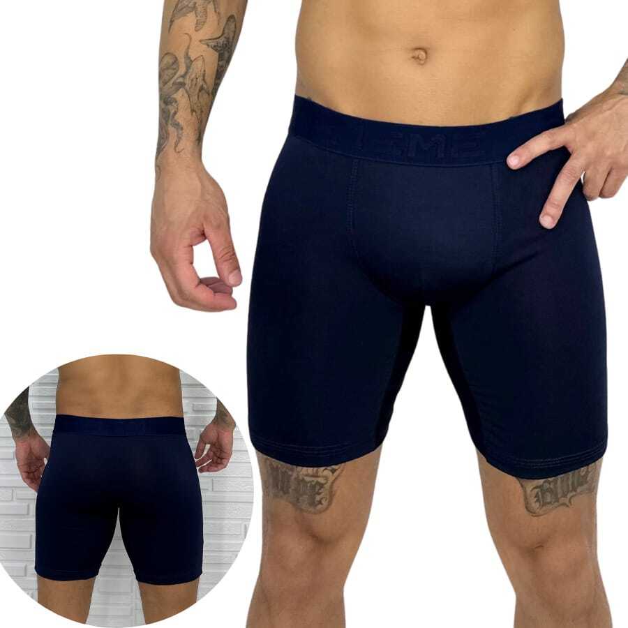 1 Men's Cycling Boxer Shorts, Long Sleeve, Comfortable Polyester, No Roll-Up - XANH ĐẬM - Xem 1