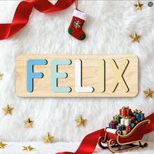 Personalized Name Puzzle, Baby Name Puzzle, Boy Or Girl Early Educational Toy, 3D Letter Puzzle Toy, Wooden Letter Puzzle, Baby 1st Birthday Gift, Wooden Puzzle, Personalized Gift, Birthday Gift, Customized Wooden Puzzle Toy, Anniversary Gift, Building Block Gift Set - Blue and Brown Don't Bring Anything - View 16