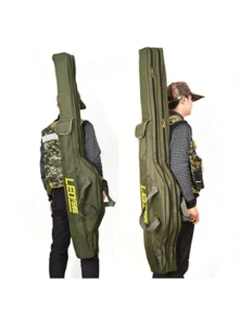 1 个 1m、1.5m 绿色鱼竿包，可折叠渔具手提包，高品质多功能大容量鱼竿包大容量多功能渔具收纳包，单肩携带鱼竿包，海钓包