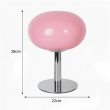 Luxury Pink Glass Table Lamp Romantic Bedside Lighting Premium Mushroom Lamp Holiday Gift For Christmas Valentines Day