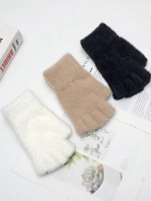 Women's Warm Fingerless Gloves, Knitted Wrist Warmers, Suitable For Outdoor Sports, Fit For Winter Christmas Gift Thermal Warm Winter