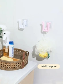 1/2/3 Slipper Hooks, Shower Flip Flops Adhesive Storage Rack Saves Space Babouche Adhesive Bracket, Bathroom Shower Flip Shoe Adhesive Organizer, Bathroom Shower Flip Shoelace Adhesive Storage Rack Saves Space, Storage Rack, Space Saving Dishwashing Cloth - Multicolor - View 17