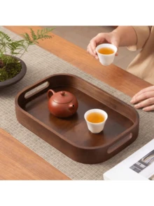 1 件带手柄的胡桃木托盘，用于盛放食物、小吃、饮料、寿司、牛排、披萨、甜点、蛋糕、面包、早餐托盘、咖啡托盘、茶托盘、冷盘 - 紫紅色 - 查看 4