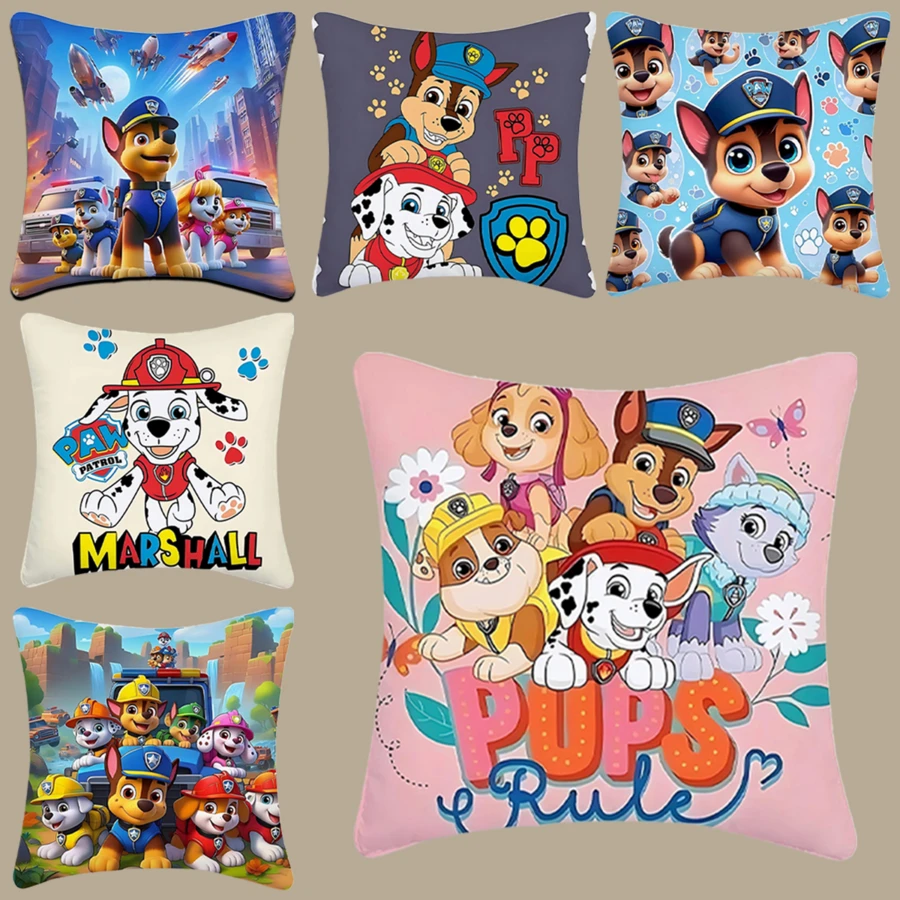 Paw Patrol Dog Patrol、家用沙发枕套、卧室靠垫、印花座椅、汽车腰垫、靠垫套、家用沙发、办公室靠垫 - 彩色 - 查看 1