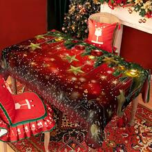 1/20 pièces Nappe de Noël, boules de Noël, motif d'étoiles décoration. Nappe de table festive pour la restauration, les fêtes et la décoration de la maison - Matériau durable, fabriqué à la machine, parfait pour les cadeaux de Noël et les célébrations du Nouvel An, décorations de table de Noël, décorations de Noël - Multicolore - Voir 7