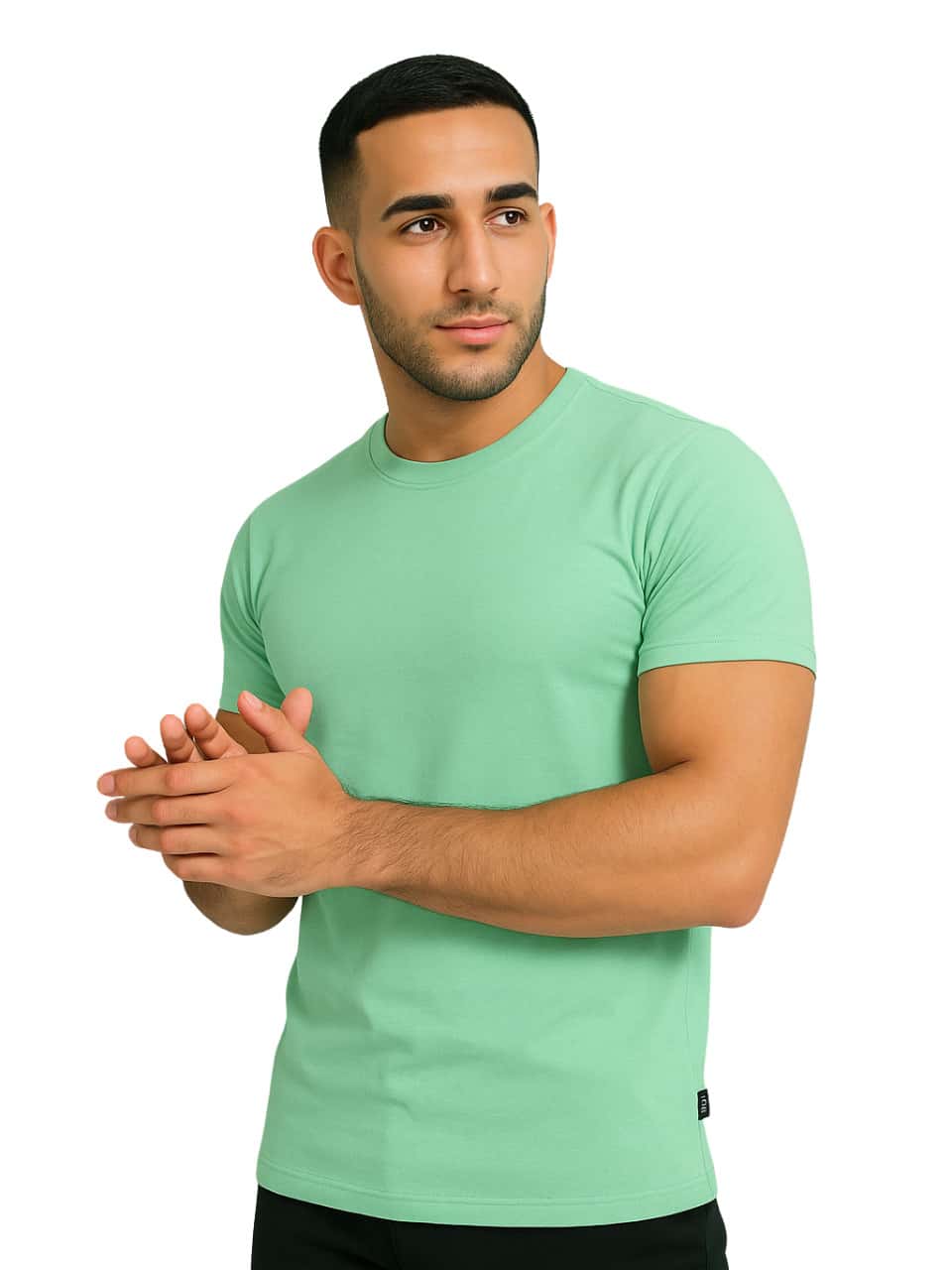 AMERICANA SHORT SLEEVE/BASIC T-SHIRT/RIBBED T-SHIRT - Mint Green - View 1