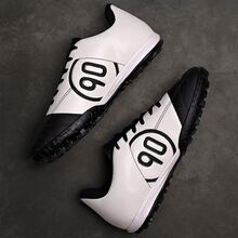 Total 90 Classic Professional Society Field Football Boots, Reinforced, Glued, Stitched - Preto/Branco - Xem 4