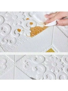 20/50pcs 3D Floral Wall Stickers - Easy Installation, High Quality & Waterproof Foam Boards, Suitable For Kitchen, Bathroom, Living Room Decor