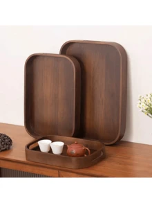 1 件带手柄的胡桃木托盘，用于盛放食物、小吃、饮料、寿司、牛排、披萨、甜点、蛋糕、面包、早餐托盘、咖啡托盘、茶托盘、冷盘 - 紫紅色 - 查看 5