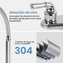 Grifo de cocina, grifo giratorio de 360° de acero inoxidable - Cromo - Ver 5