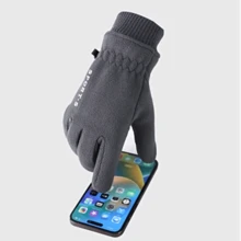 1pc Plush Touchscreen Gloves, Unisex Autumn/Winter New Warm Thickened Anti-Slip Gloves - Suitable For Cold Weather Activities, Outdoor Sports And Daily Use