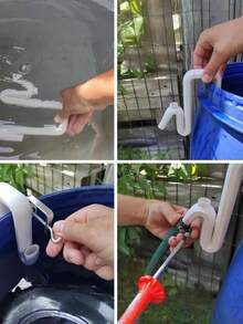 1 pieza Herramienta de soporte de borde de manguera de tubo de rebosadero impresa en 3D para exteriores, abrazadera de plástico ajustable duradera con ajuste para jardín, césped, acuarios, sistemas de riego, soporte de manguera de jardín, construcción resistente, conexión rápida