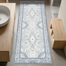 Gdieo Vintage Machine-Washable Non-Slip Runner Rug - Low Pile Lightweight Area Carpet For Indoor Hallway, Entryway, Kitchen, Living Room & Corridor Mat Home Decoration Rug, Blue And White Porcelain Style, Thanksgiving Christmas Gift,BLUE - 藍色 - 查看 11