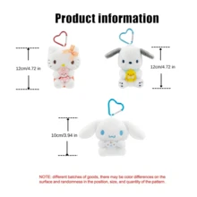 Sanrio 官方授权的三丽鸥朋友毛绒包挂件、钥匙扣和吊坠，配有心形扣环 - 可爱的收藏毛绒配饰，适用于背包、手提包、托特包、单肩包、旅行包、行李箱、钥匙扣、钱包拉链和汽车后视镜。 - 彩色 - 查看 2