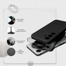 A Black Frosted Phone Case, Suitable For Galaxy A17/A07/S25 FE, Re,D,MI 10C/12C/13C/14C/ Pixel 10 Pro/ Pixel 10, Etc. It's A Phone Case, Phone Cover, Phone Jacket, Black Phone Case, Simple Phone Case, Solid-Color Phone Case, Black TPU Shockproof Phone Case (Military-Grade Protection), Thin And Light Phone Cover, And Mobile Phone Shell. - Black - View 8