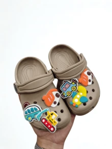 Chinelo Infantil Estilo Babuche Corfly Leve 100% EVA Broches - Bege - Visão 6