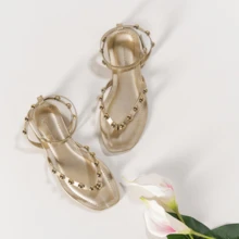 Women's Flat Sandal Asa Delta Metallic Comfortable Gold Medals Buckle Thin Straps Elegant Spring - 金子 - 查看 7