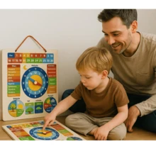 Brinquedo Educativo Calendário Didático De Rotina Criança - Multicolorido - Visão 4