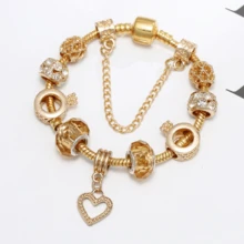 Exquisite Golden Bracelet DIY, Fashionable Love Bead Pendant Bracelet, Valentine's Day Gift Jewelry Accessory - 金色 - 查看 6
