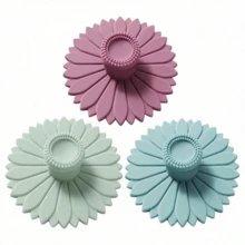 1/3 PiecesSunflower Silicone Cup Lids, Multi-Functional Silicone Lid Set For Tea And Coffee Cups