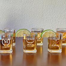Personalized Mini Whiskey Glass, Groomsman Custom Gift, Laser Engraved Glass Cup, Wedding Party Whiskey Glass, Wedding Favor, Groomsman Gift, Personalized Mini Whiskey Glass, Engraved Groomsman Design, Groom Beer Mug, Wedding Party Engraved Glass, Groomsman Engraved Beer Mug - Transparent - View 7