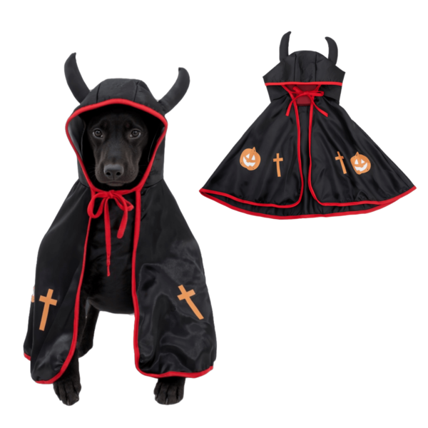 1 Stück Vampir/Teufel Umhang Halloweenkostüm für kleine bis mittlere Haustiere, kleine Hunde, Weihnachten, Weihnachtsdekoration