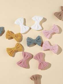 12 Stücke gestrickte Haarspangen mit Schleifen, kuschelige Haaraccessoires, sanft für Babyhaut, geeignet für den täglichen Gebrauch, Partys und Veranstaltungen