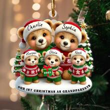 Personalized Elephant Family Christmas Decorations, Customized Bear Christmas Decorations, Gifts For Family Members For Christmas, Customized Family Name Decorations,Elegant Living,Artful Living - Bear - View 3