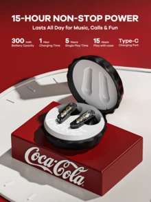 Coca Cola Coca-Cola Wireless Earbuds, Bottle Cap Shaped, Wireless Stereo Earphones, Mini Earbuds, Comfortable Headphones, Earphone Design, Active Noise Cancelling, Gift For Lover, Christmas/New Year/Special Occasion Gift - Multicolor - View 7