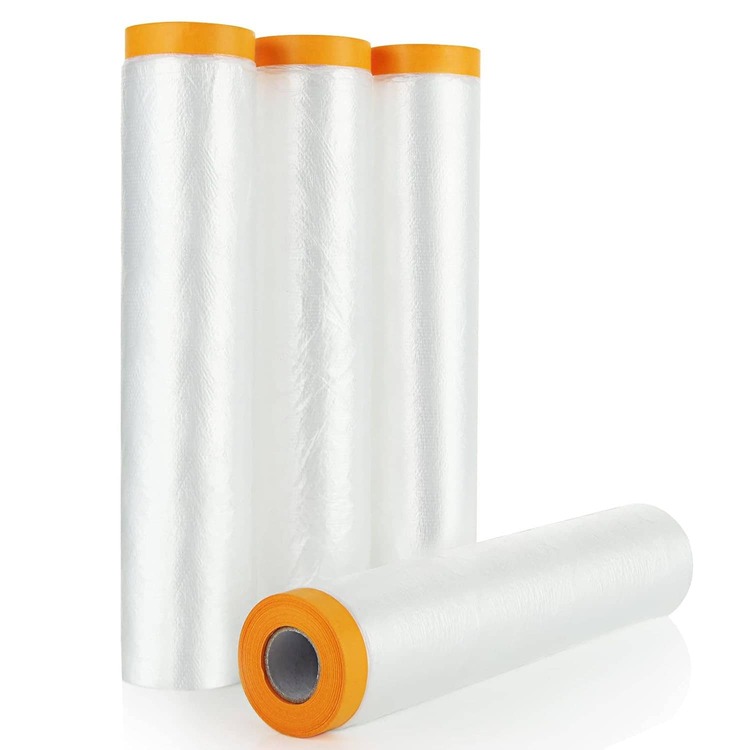 1卷防尘膜家具装饰加厚塑料保护膜防尘沙发罩，塑料防尘布带胶带塑料罩，防水保护膜，用于防止灰尘沾染汽车、家具、地毯、地板、包装、袋子、收纳盒、储物盒、厨房装饰、家居用品 - 無色 - 查看 30