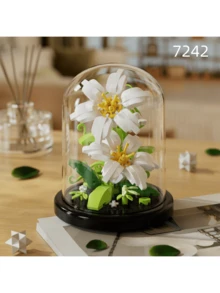 1 Flower Building Blocks, DIY Colorful Flower Series Building Blocks,Decoration Bouquet,Valentine's Day Gift,Birthday Gift,New Year Gift,Mini Building Block,Desktop Decoration,Pressure Relief,Stress Relief,Cute Building Blocks