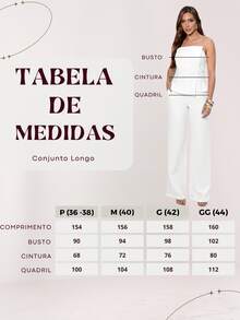 H&N STORES WOMEN'S LONG STRAP-OFF BLOUSE AND PANTS SET - White - View 9