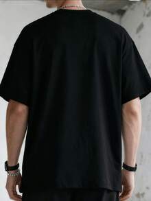 Camisetas casuales para hombres de algodón puro de 250g grueso y cómodo con estampado de ratón enojado de dibujos animados y texto en español ¡PUES AGARRA LOS HUEVOS! - Negro - Ver 4